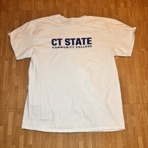CT State Community College T-Shirt White Adult Large